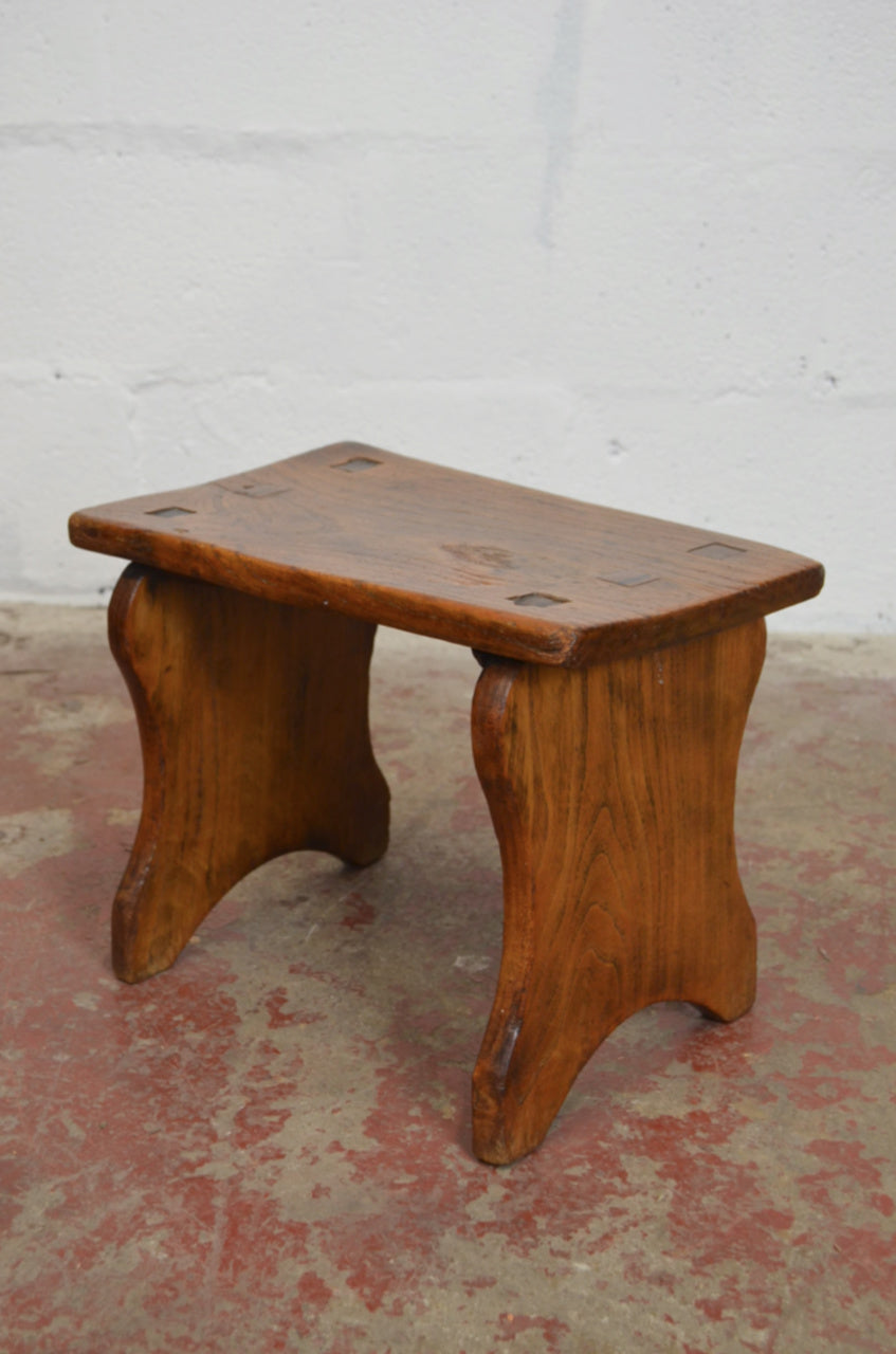 Early 19th Century Rustic Wooden Footstool/Milk Stool