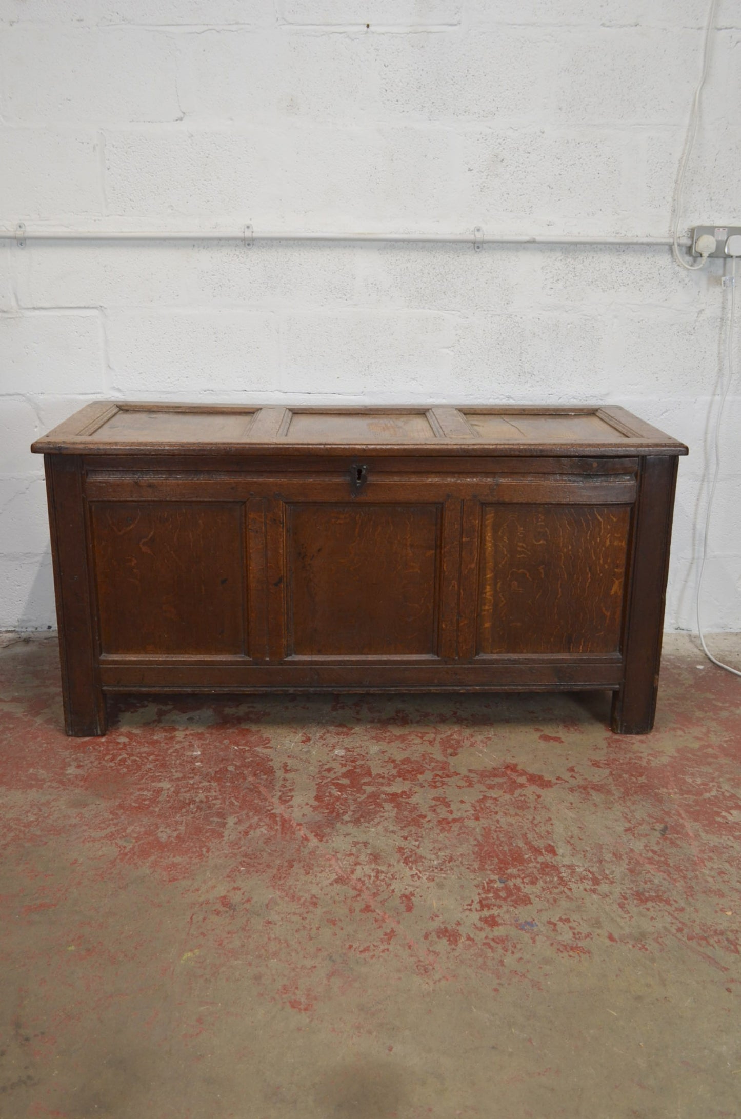 Antique 18th Century Solid Oak Coffer