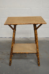 (Reserved) Antique Bamboo Side Table