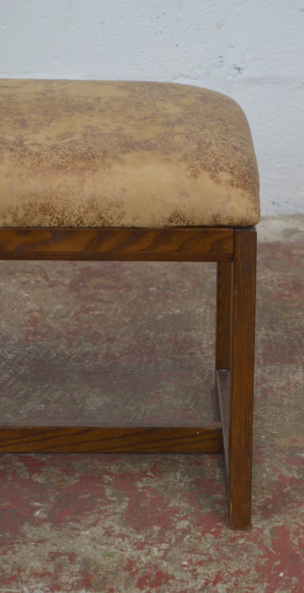 G Plan Quadrille Mid-Century Teak & Faux Leather Stool