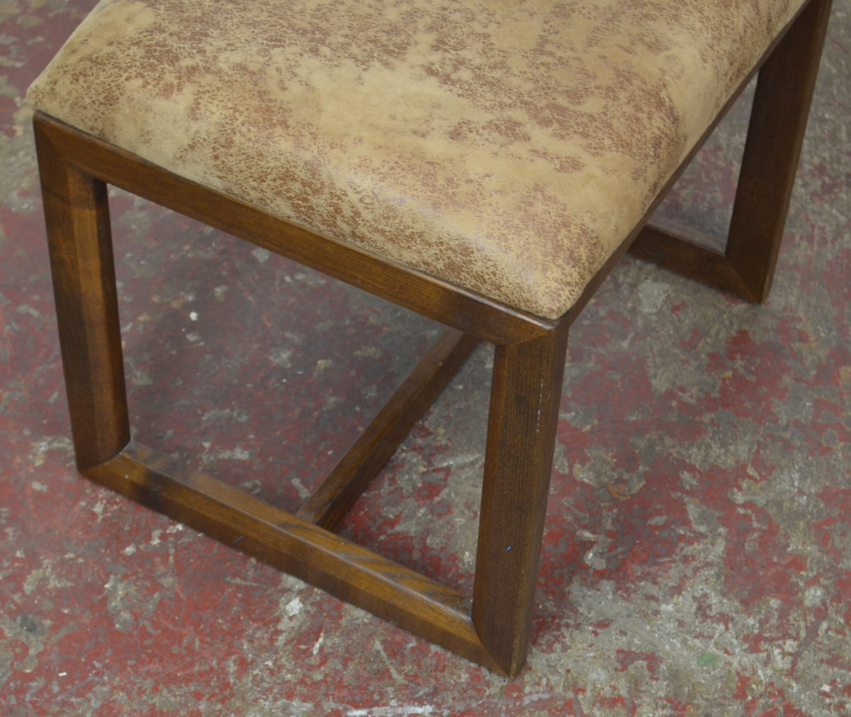 G Plan Quadrille Mid-Century Teak & Faux Leather Stool