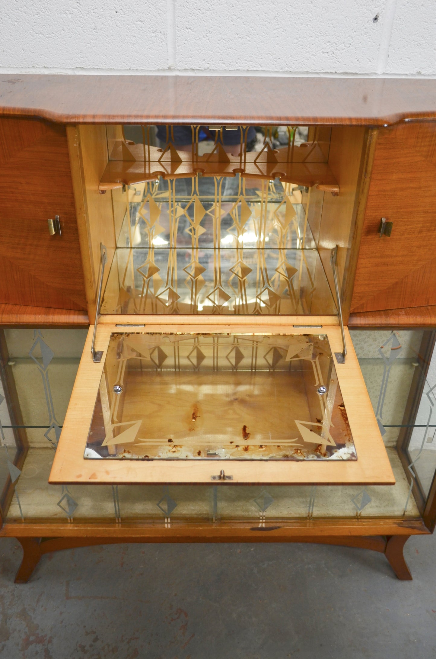 Vintage Walnut Drinks Cabinet