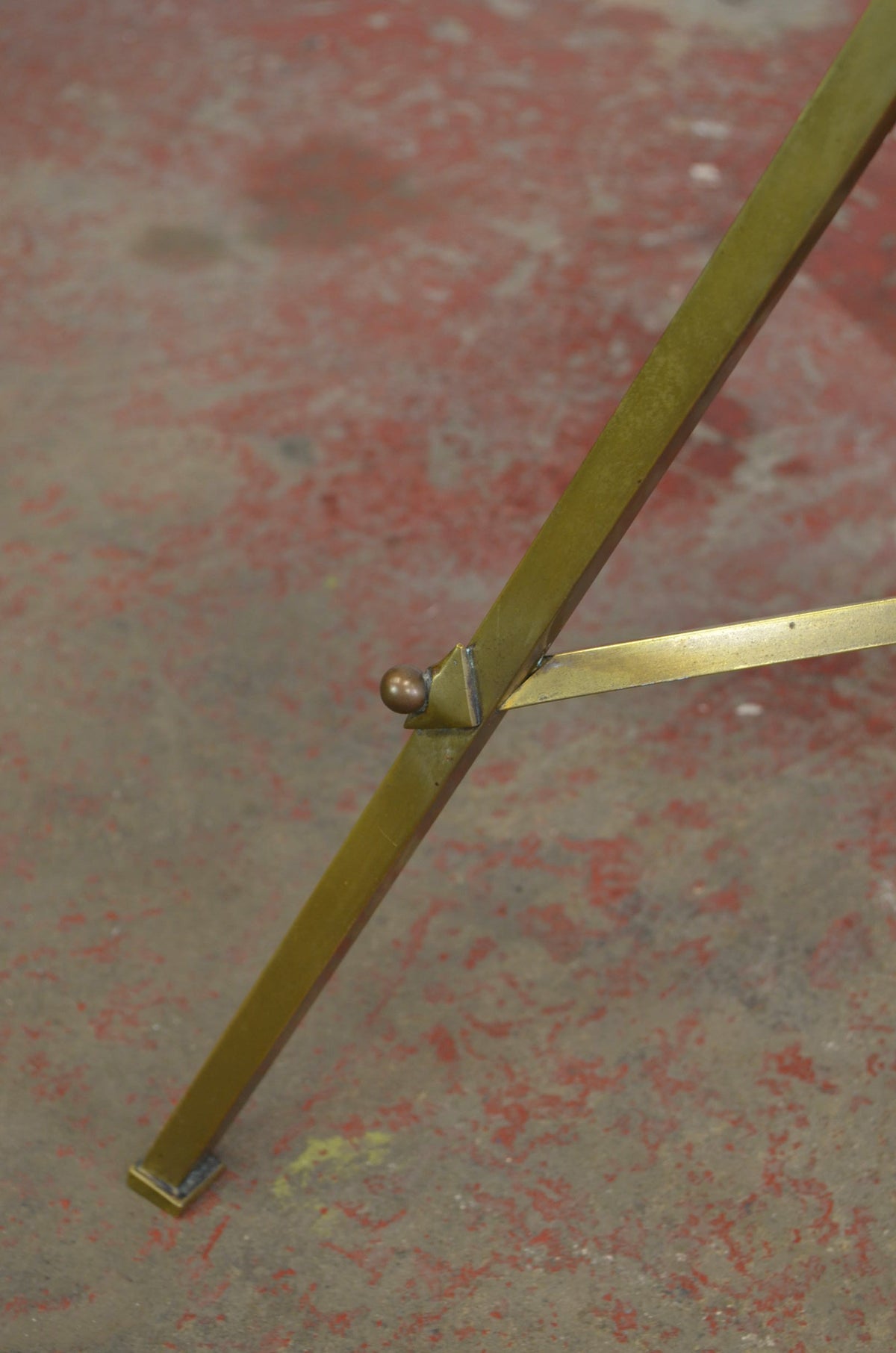 Arts & Crafts Brass & Wood Side Table