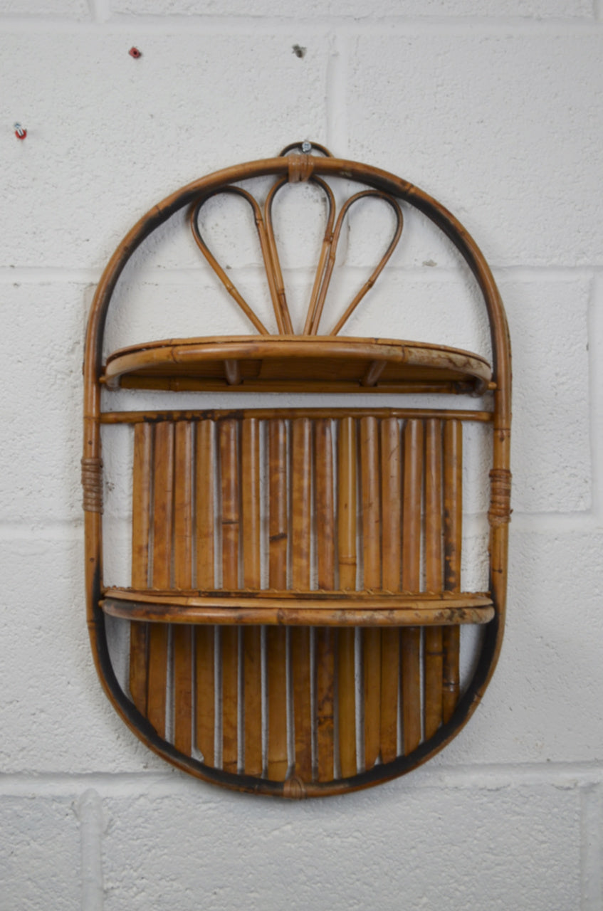Vintage Bamboo Wall Shelf
