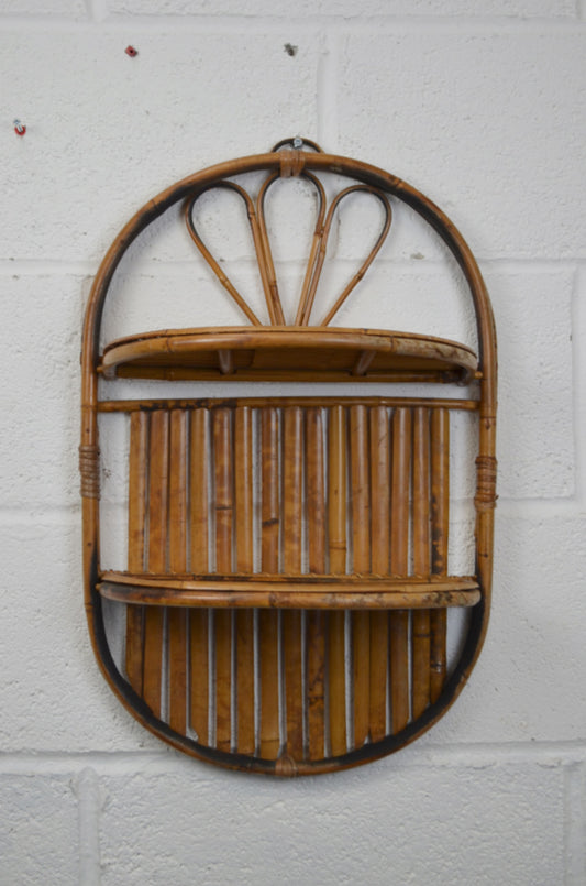 Vintage Bamboo Wall Shelf