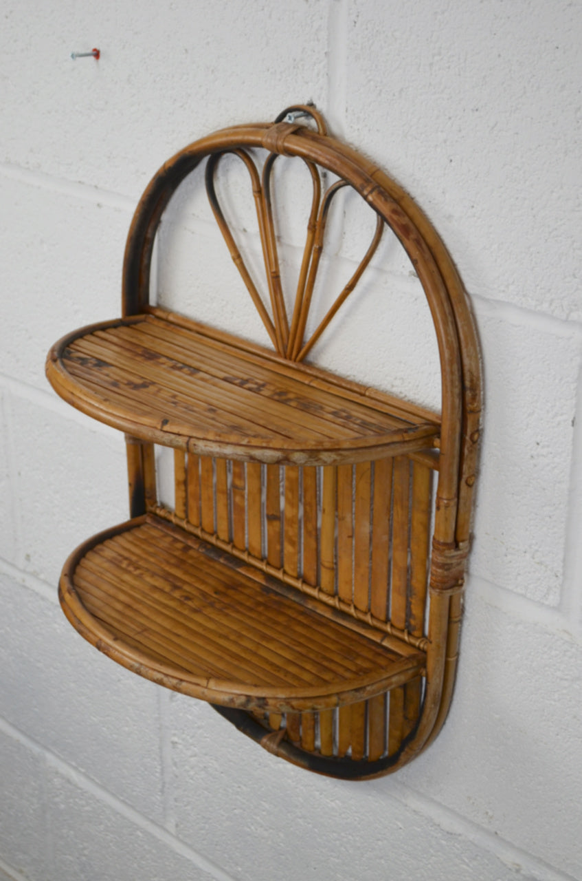 Vintage Bamboo Wall Shelf