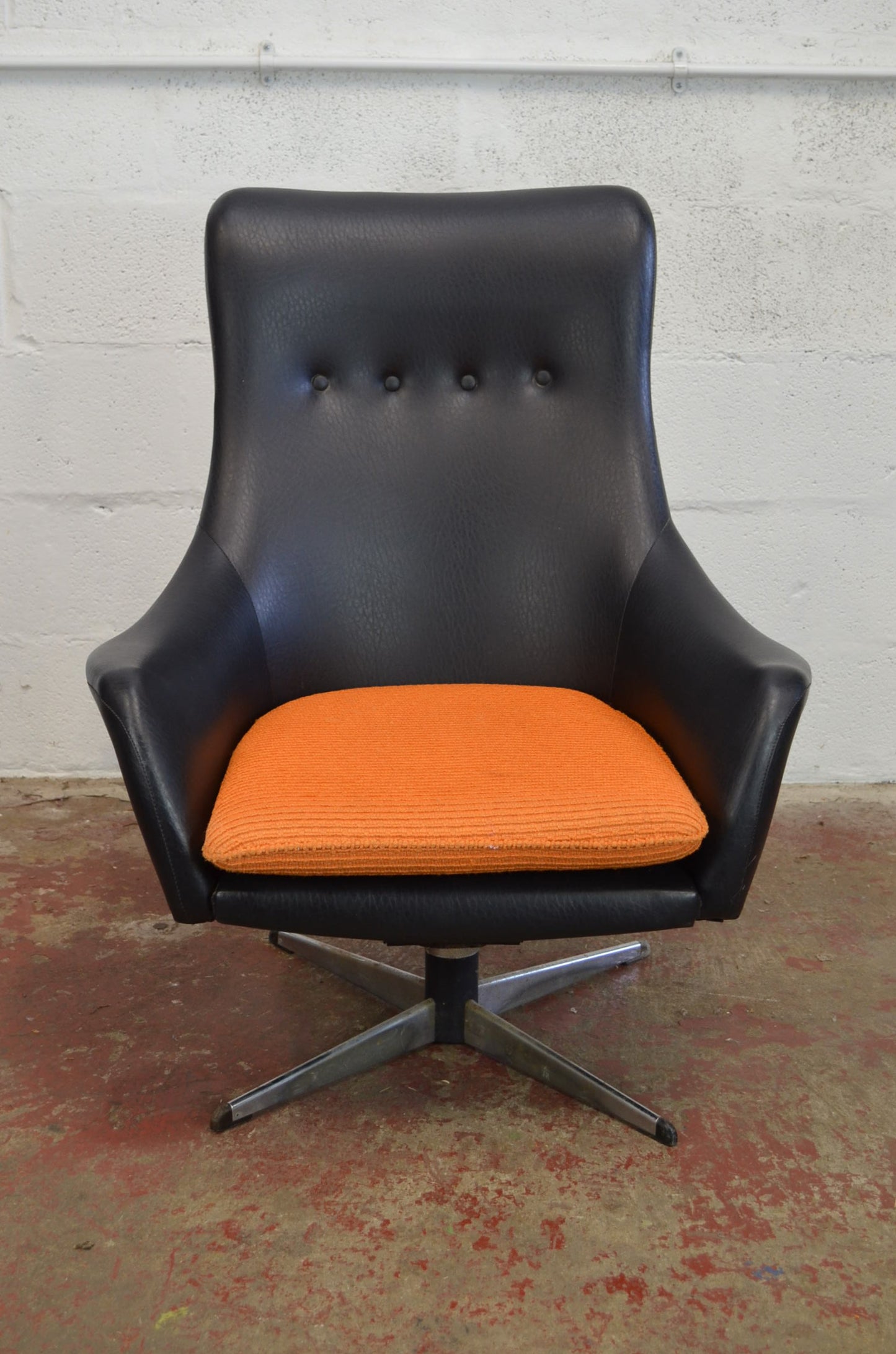 A Vintage Mid 20th Century Danish Swivel Lounge Armchair (pair available)