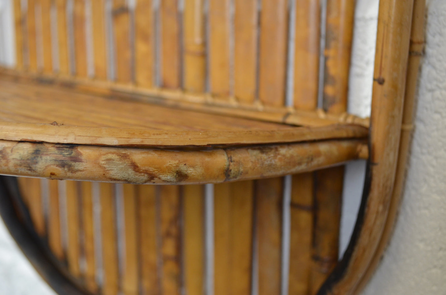 Vintage Bamboo Wall Shelf