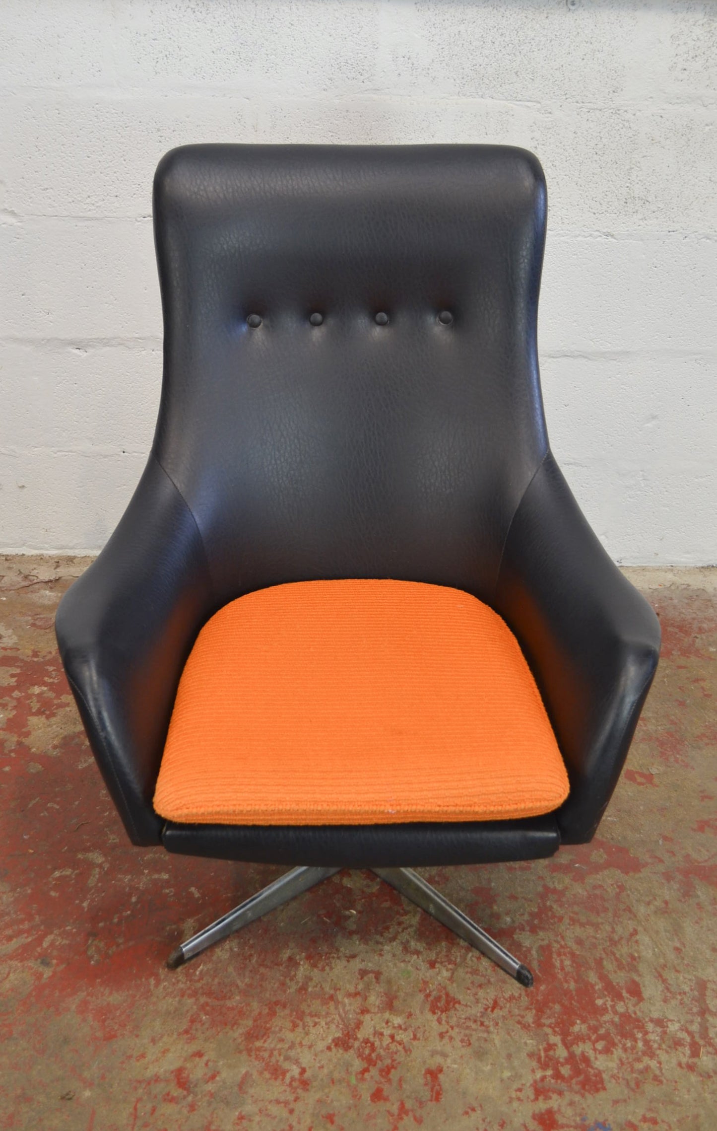 A Vintage Mid 20th Century Danish Swivel Lounge Armchair (pair available)