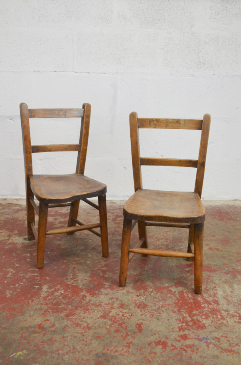 A Pair Of Antique Children's Chairs