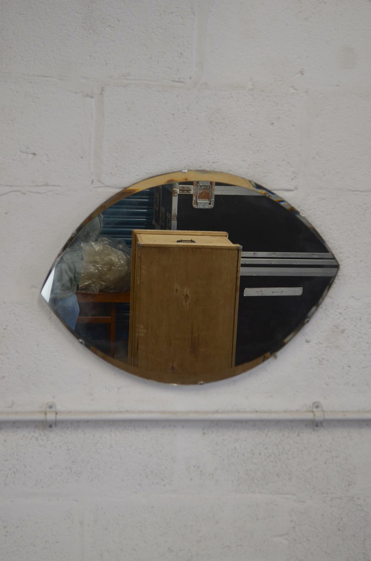 Vintage Art Deco Oval Wall Mirror