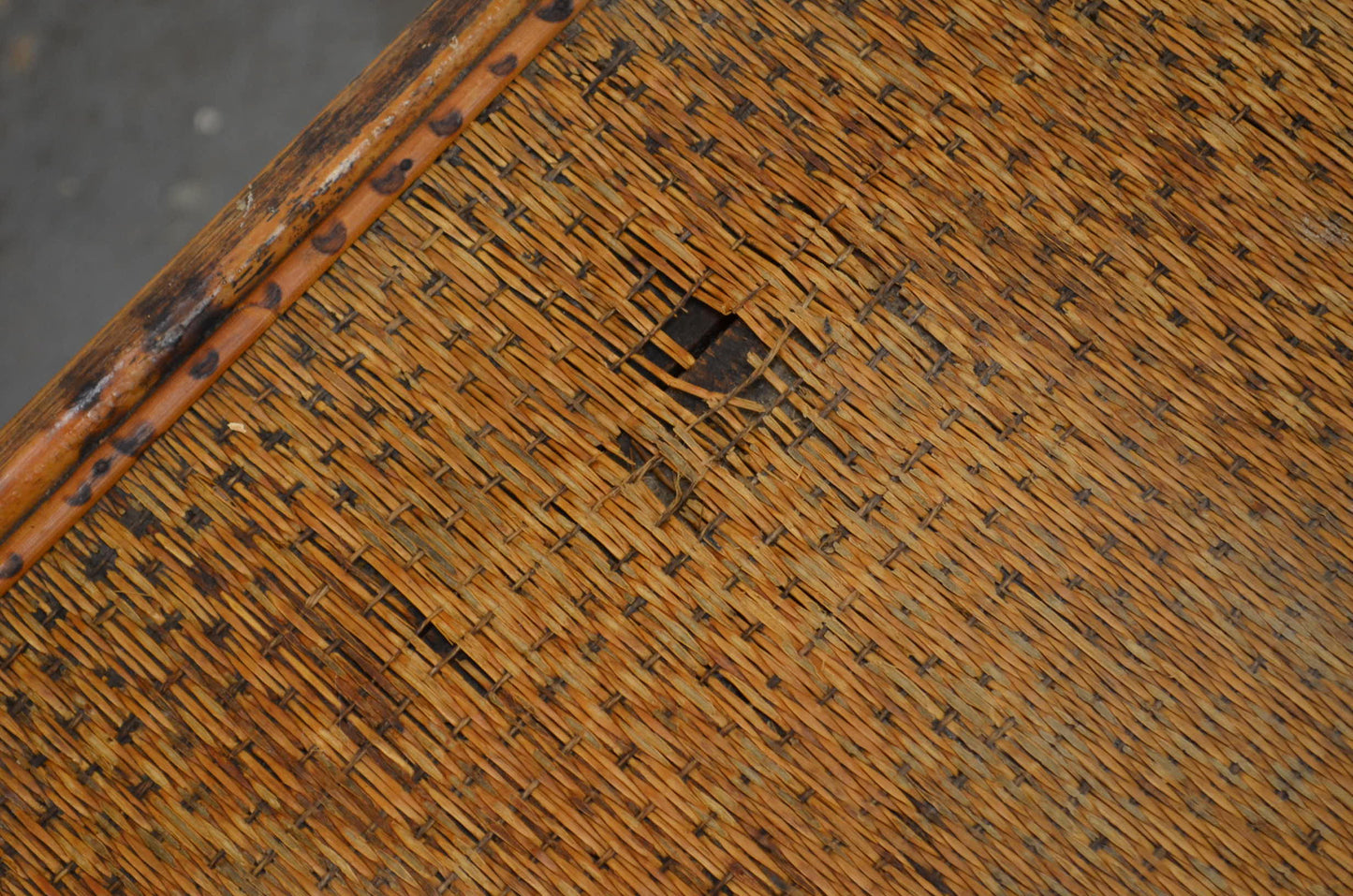 Antique Bamboo Side Table With Octagonal Top