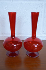 Vintage Pair Of Stem Vases