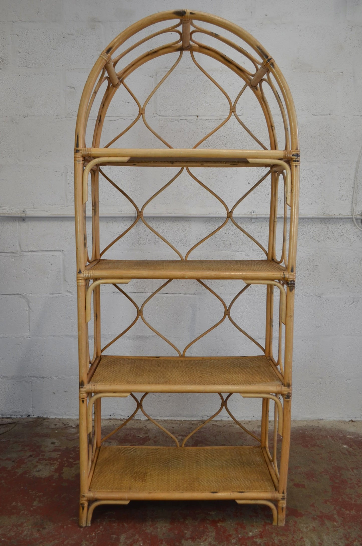 Vintage Bamboo Rattan Bookshelf