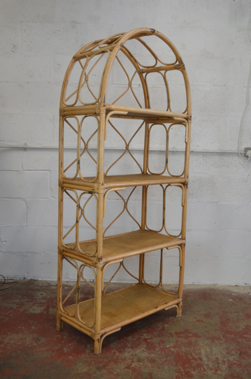 Vintage Bamboo Rattan Bookshelf