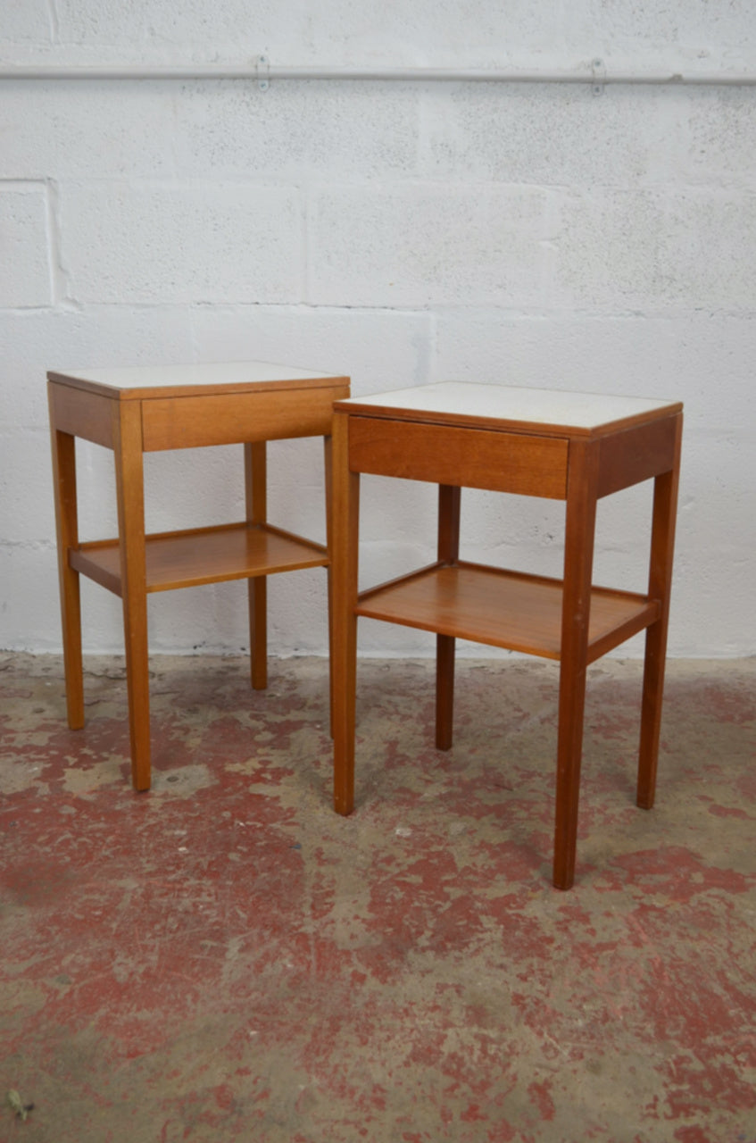 A Pair Of 20th Century Bedside Table/Drawers