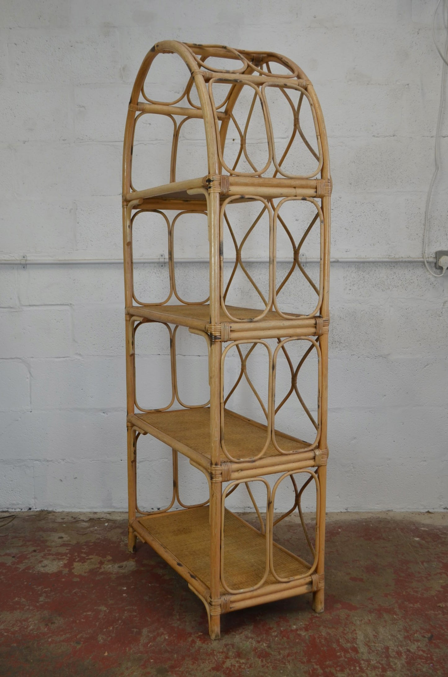 Vintage Bamboo Rattan Bookshelf