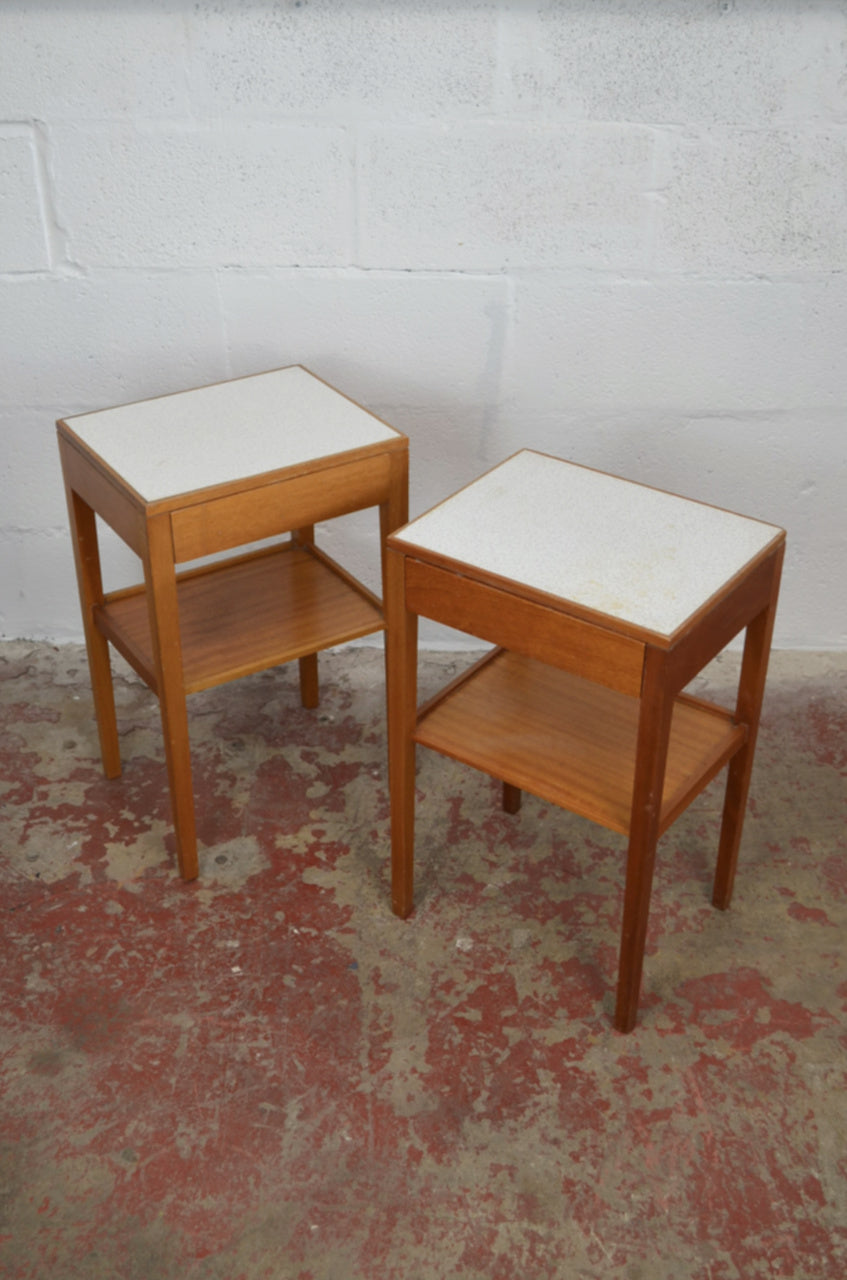 A Pair Of 20th Century Bedside Table/Drawers