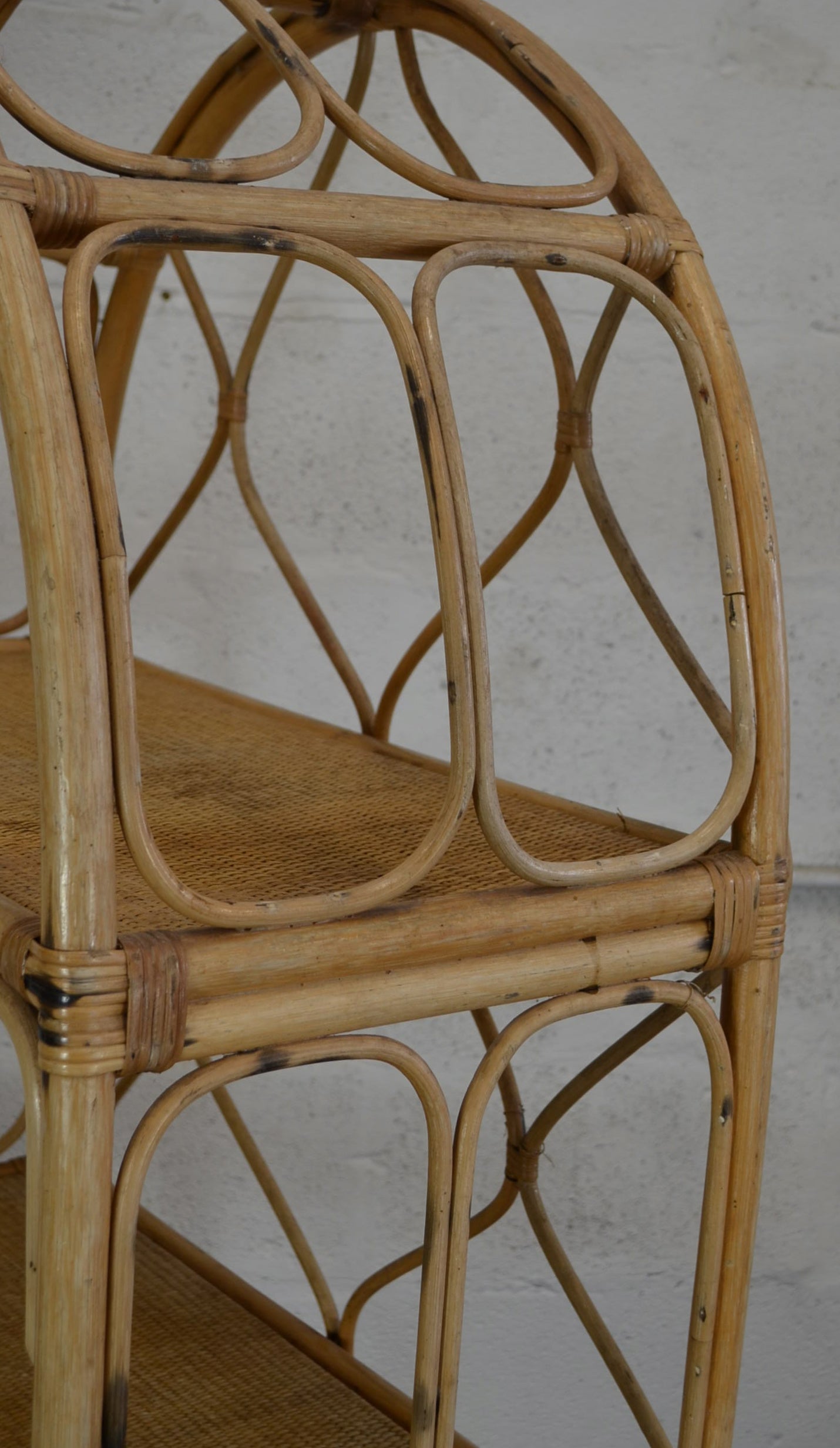 Vintage Bamboo Rattan Bookshelf