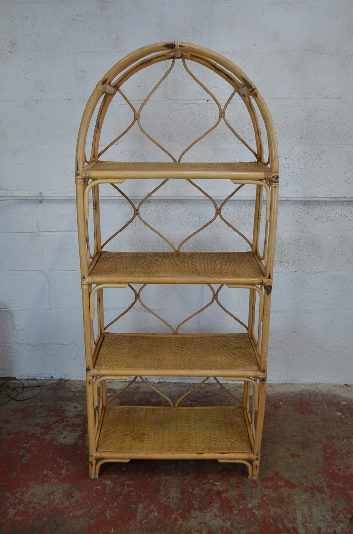 Vintage Bamboo Rattan Bookshelf
