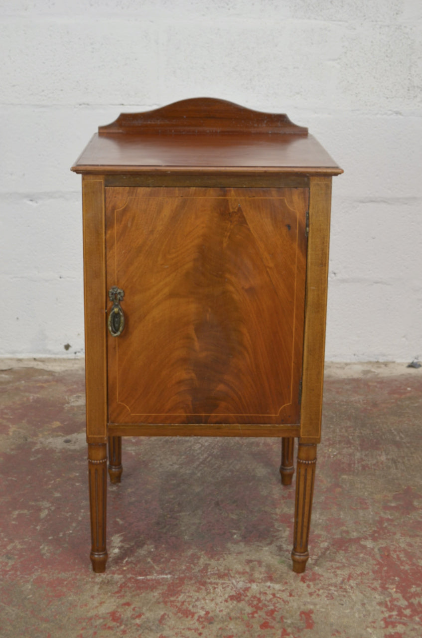 An Antique Edwardian Walnut Bedside Cabinet