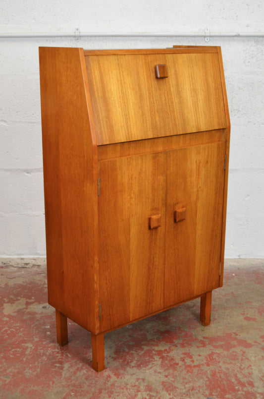 Vintage Mid Century Teak Compact Cocktail Cabinet (thin)
