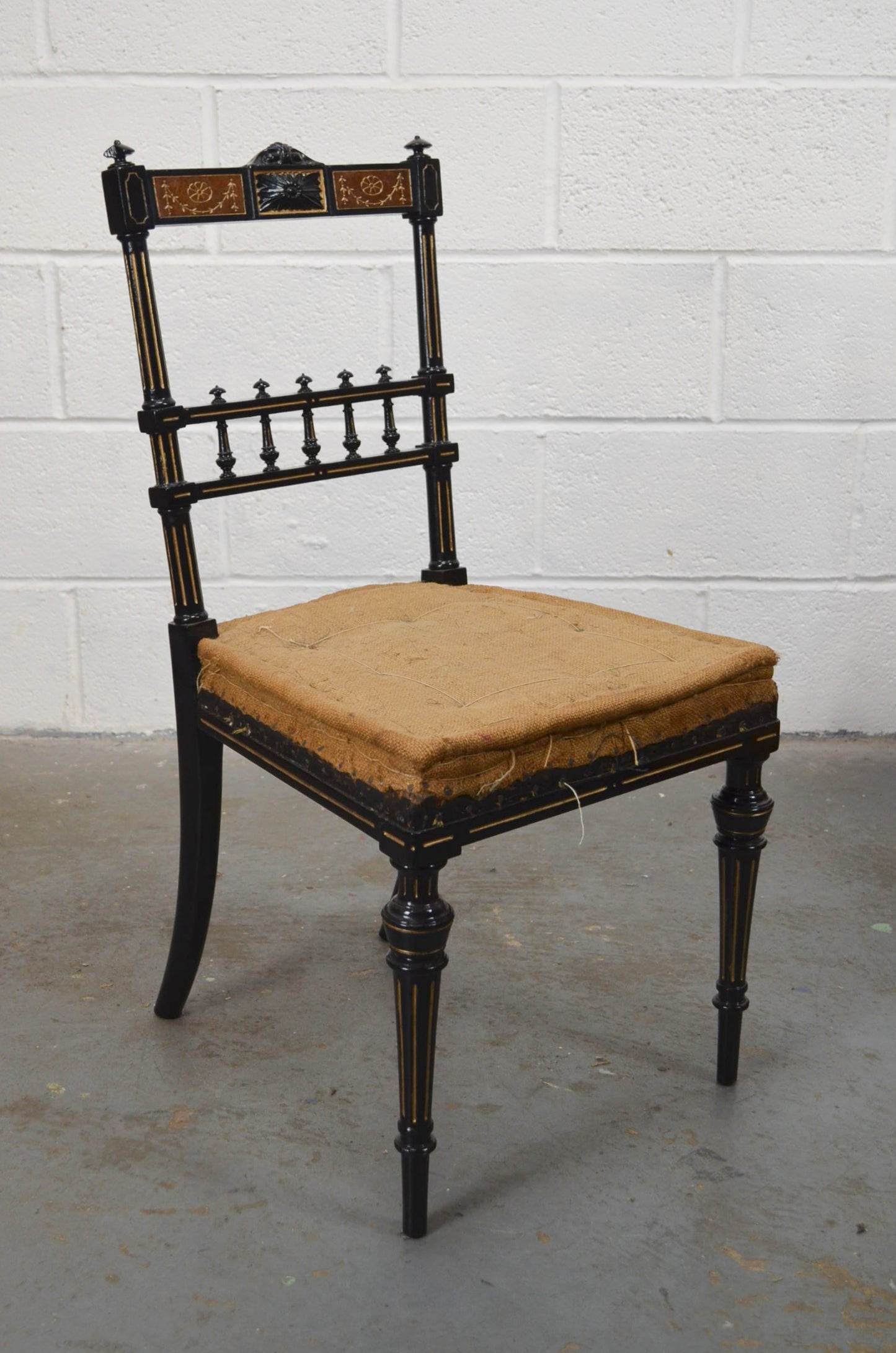 19th Century Aesthetic Movement Set Of Five Ebonised Chairs