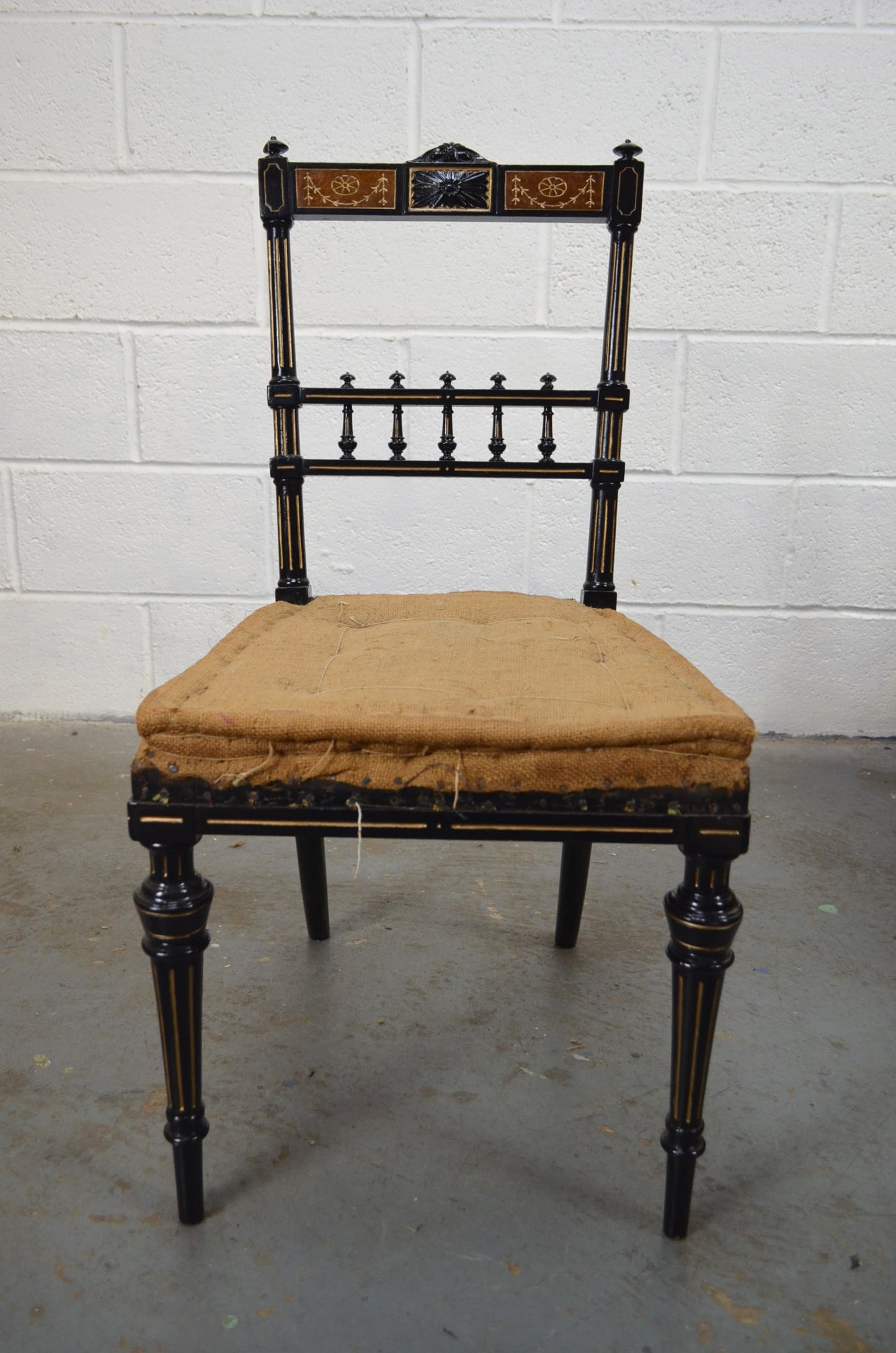19th Century Aesthetic Movement Set Of Five Ebonised Chairs