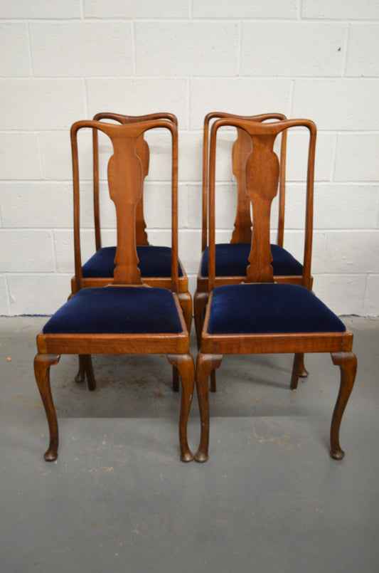 A Set Of Queen Anne Dining Chairs