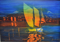 Mid Century Seascape Painting