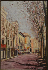 Vintage Cityscape Painting