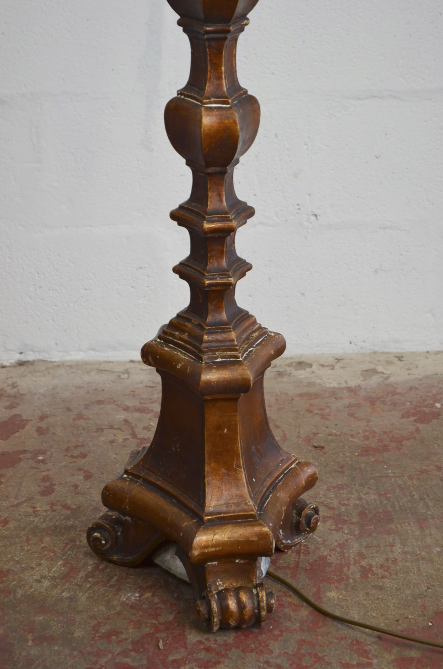 Antique Torchere Converted to Floor Lamp