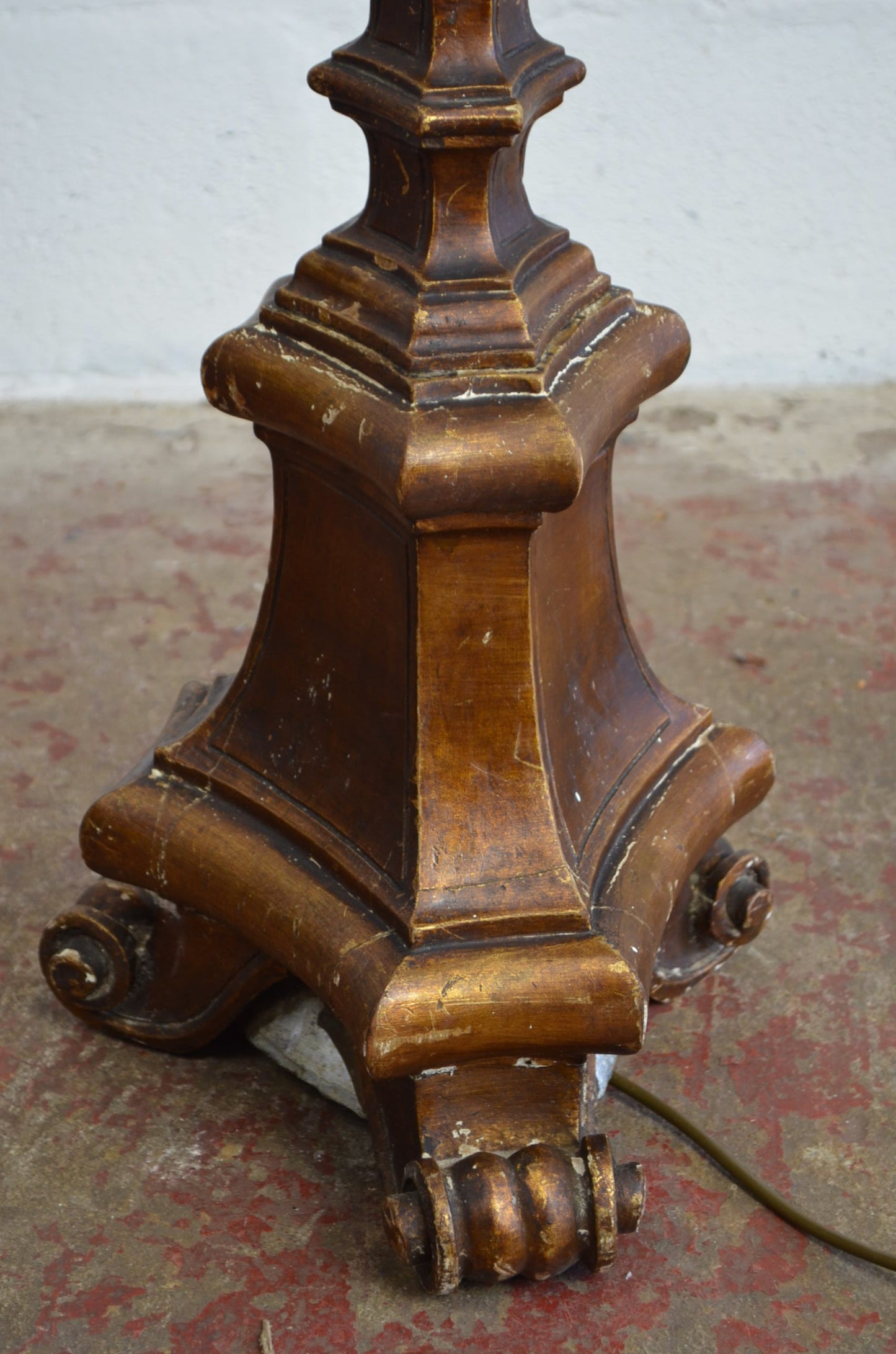 Antique Torchere Converted to Floor Lamp