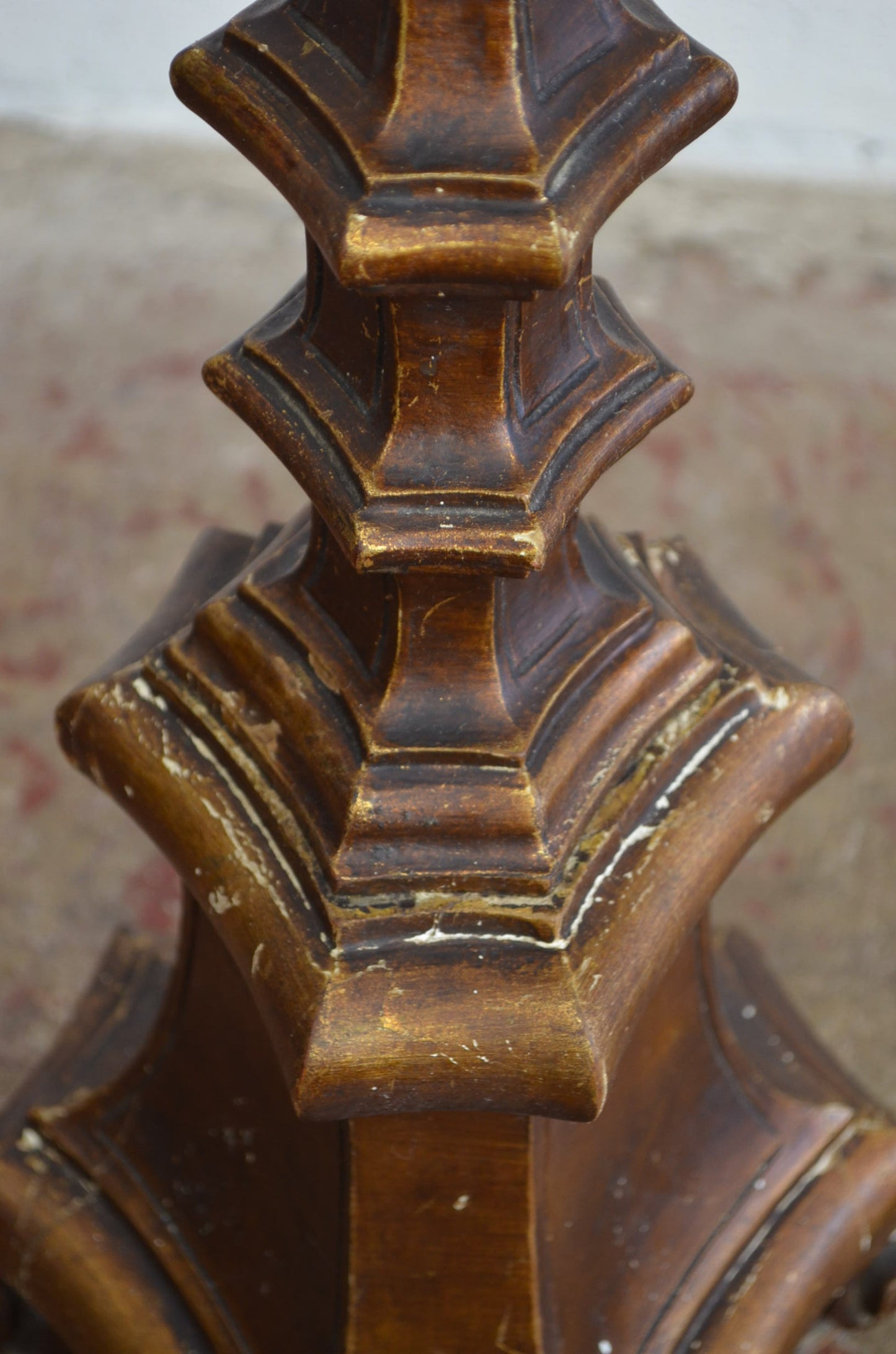 Antique Torchere Converted to Floor Lamp