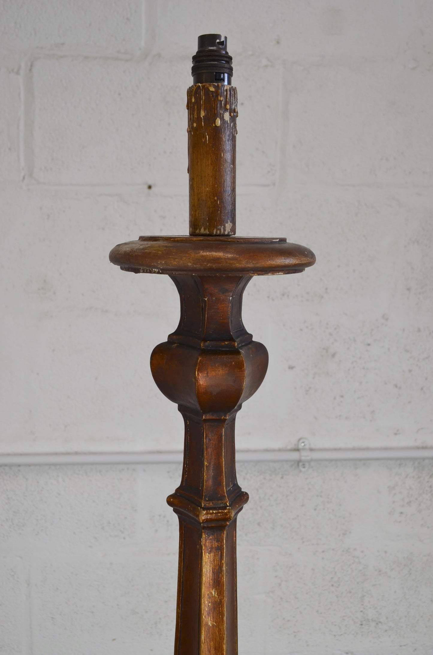 Antique Torchere Converted to Floor Lamp