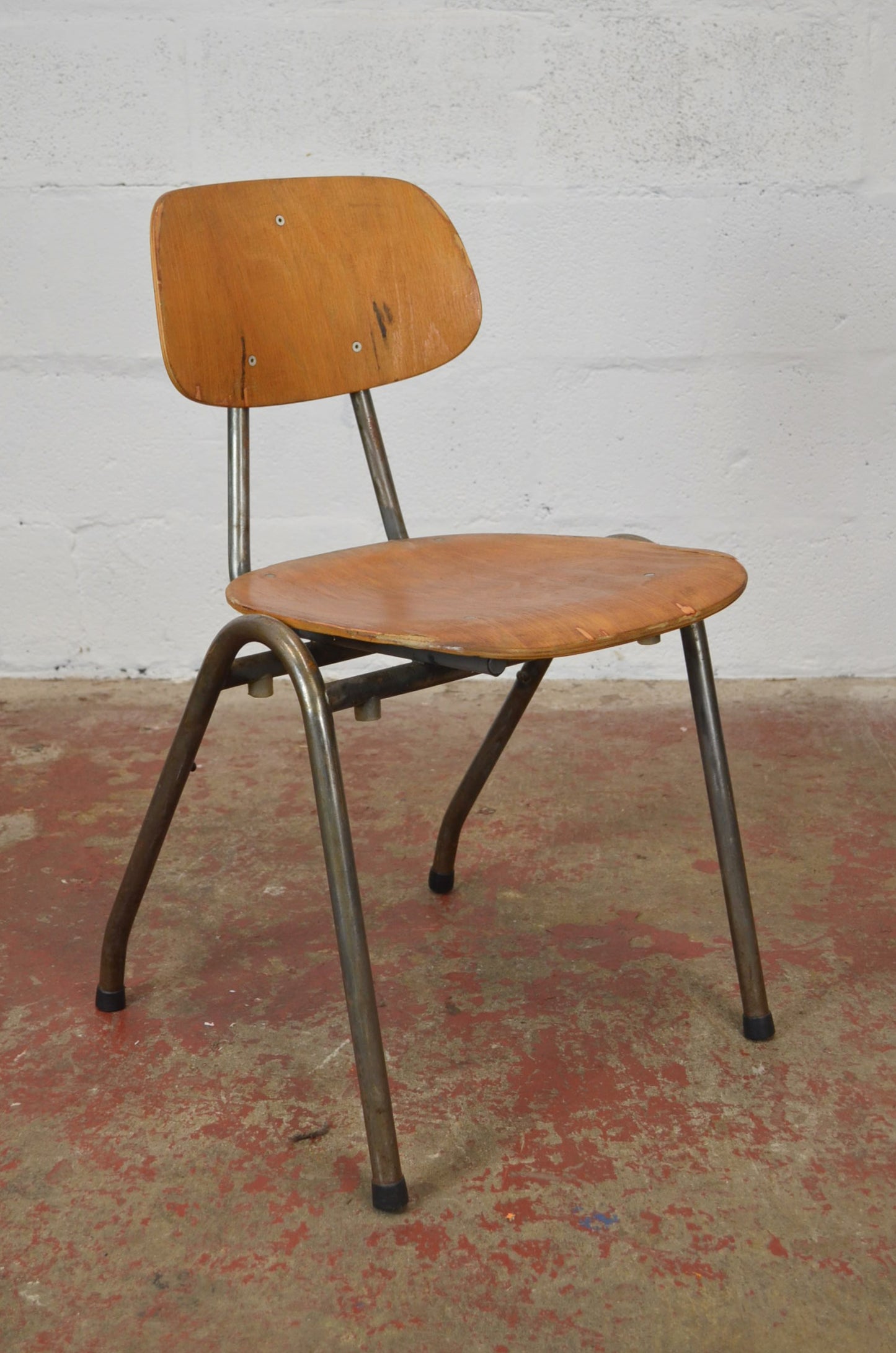 Set Of Four Vintage Stacking Industrial Chairs
