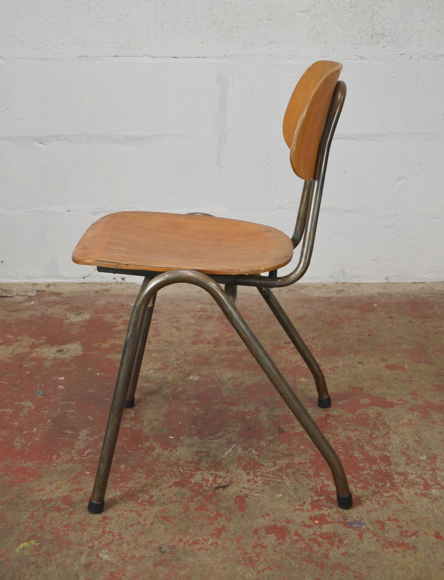 Set Of Four Vintage Stacking Industrial Chairs