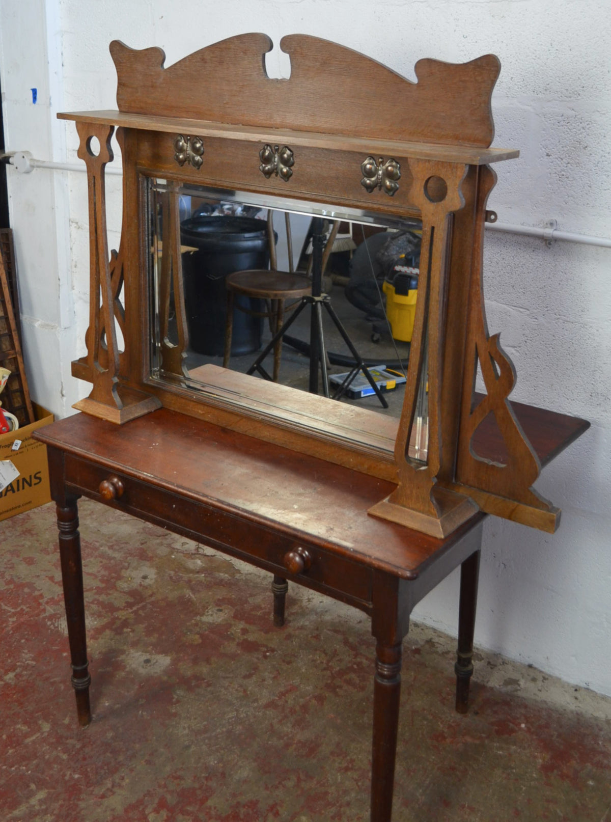 Arts & Crafts Overmantel/Hallway Mirror
