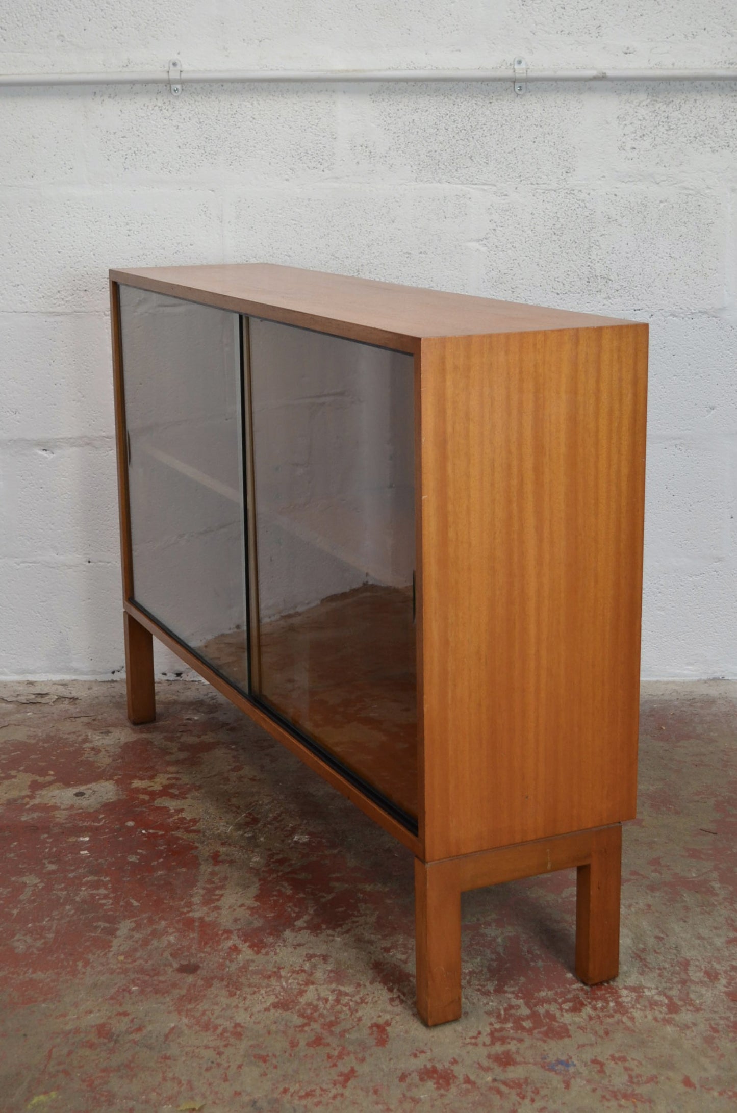 Vintage Mid Century Teak Long Bookcase