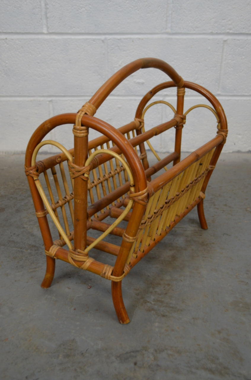 Vintage Bamboo Magazine Rack