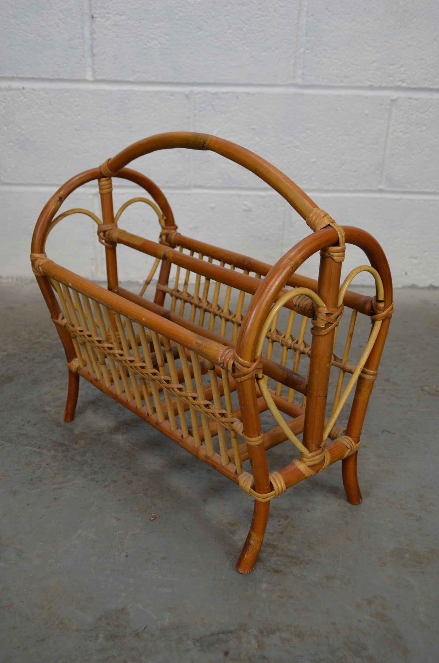 Vintage Bamboo Magazine Rack