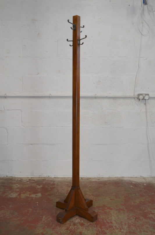 Vintage Industrial Oak Coat Stand