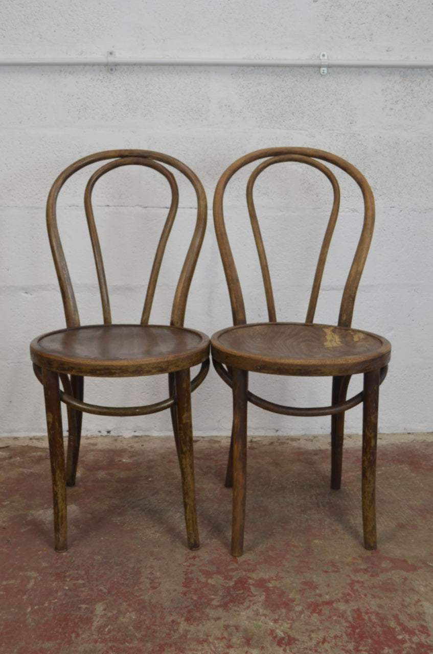Pair Of Thonet Style Vintage Bentwood Chairs