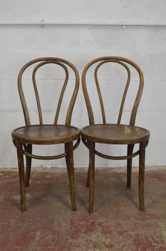 Pair Of Thonet Style Vintage Bentwood Chairs