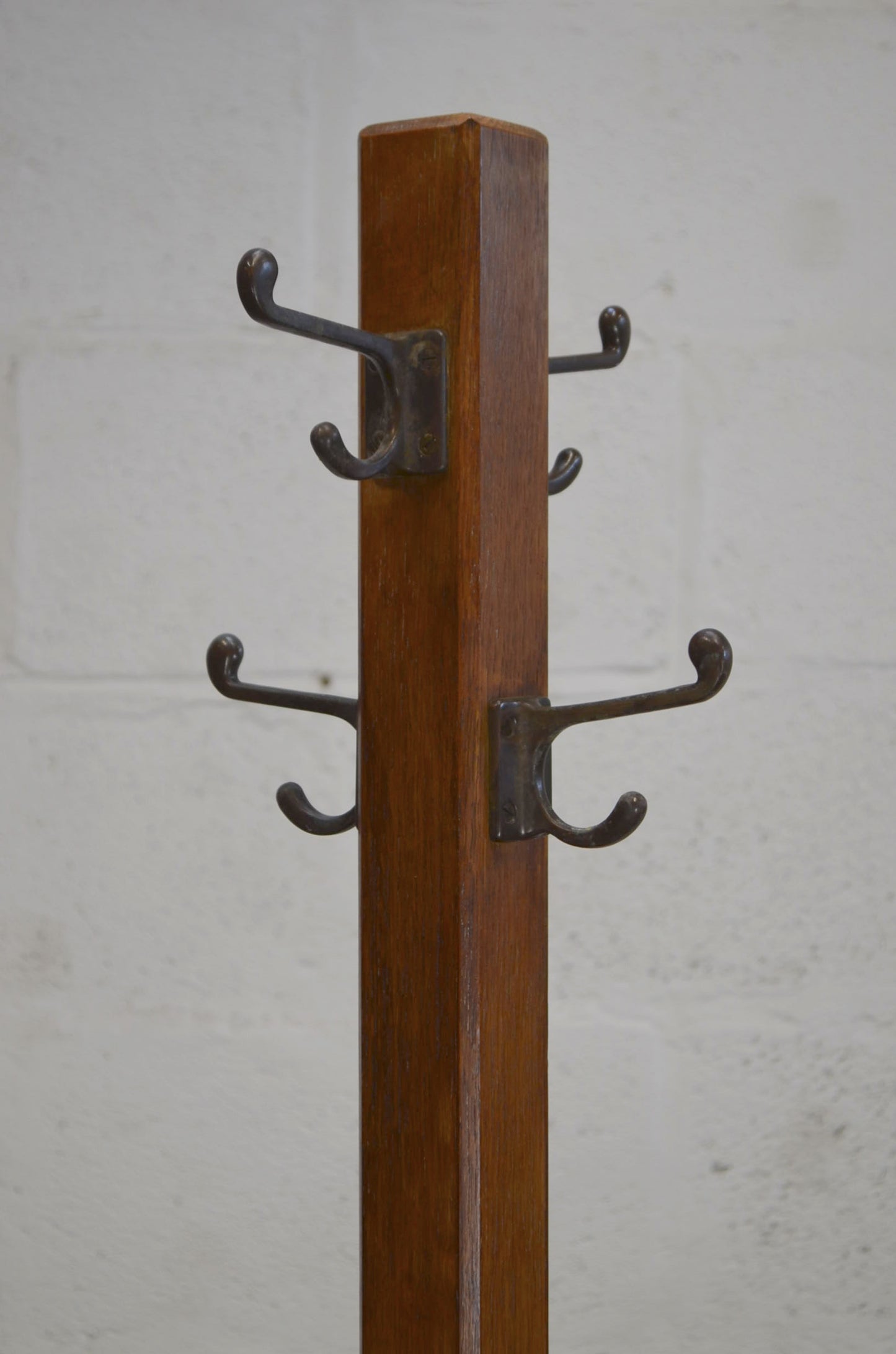 Vintage Industrial Oak Coat Stand