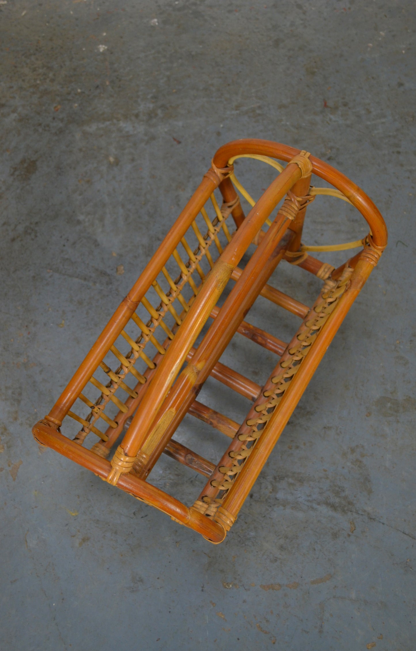 Vintage Bamboo Magazine Rack