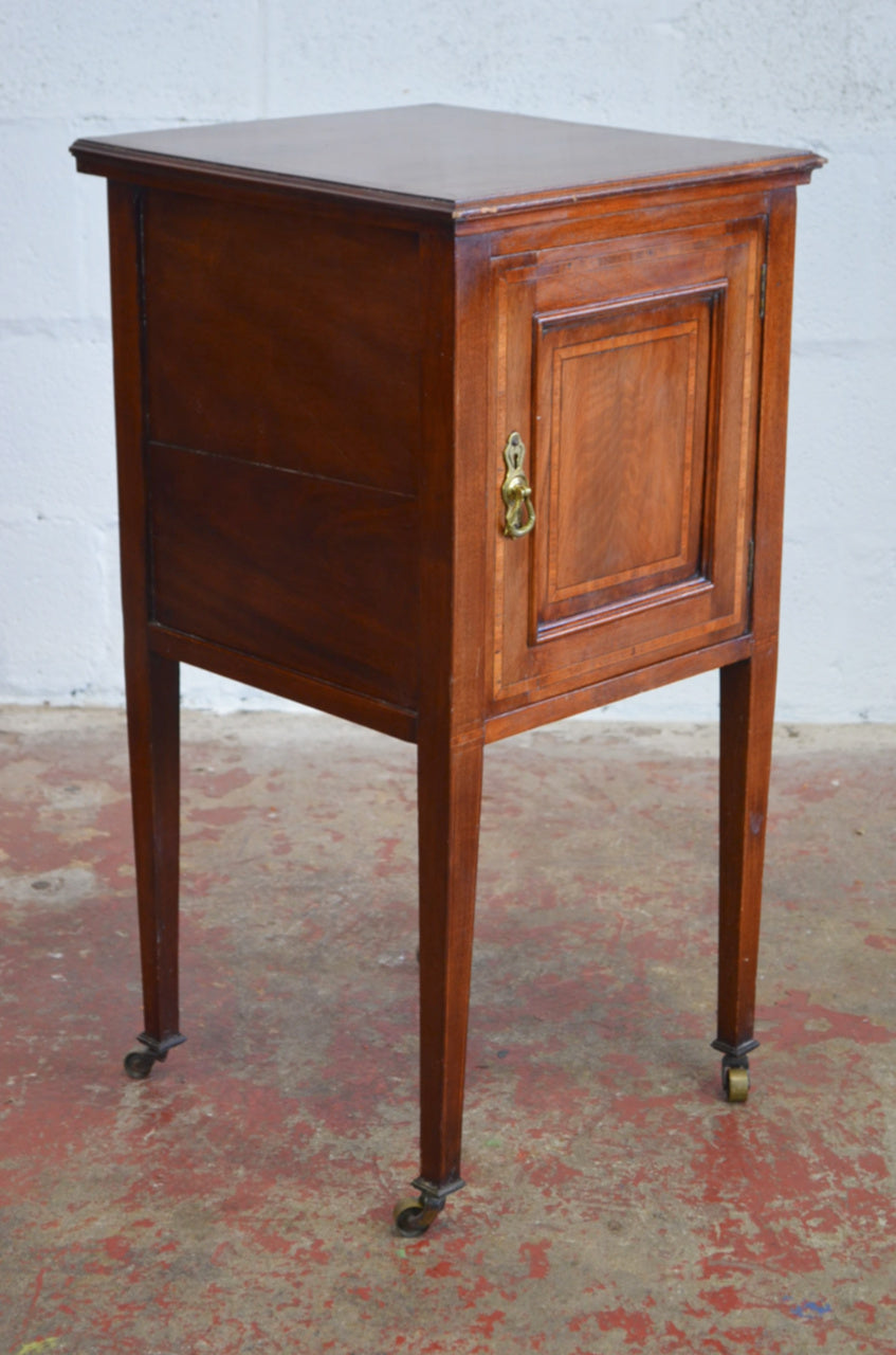 An Edwardian Mahogany Bedside Cabinet