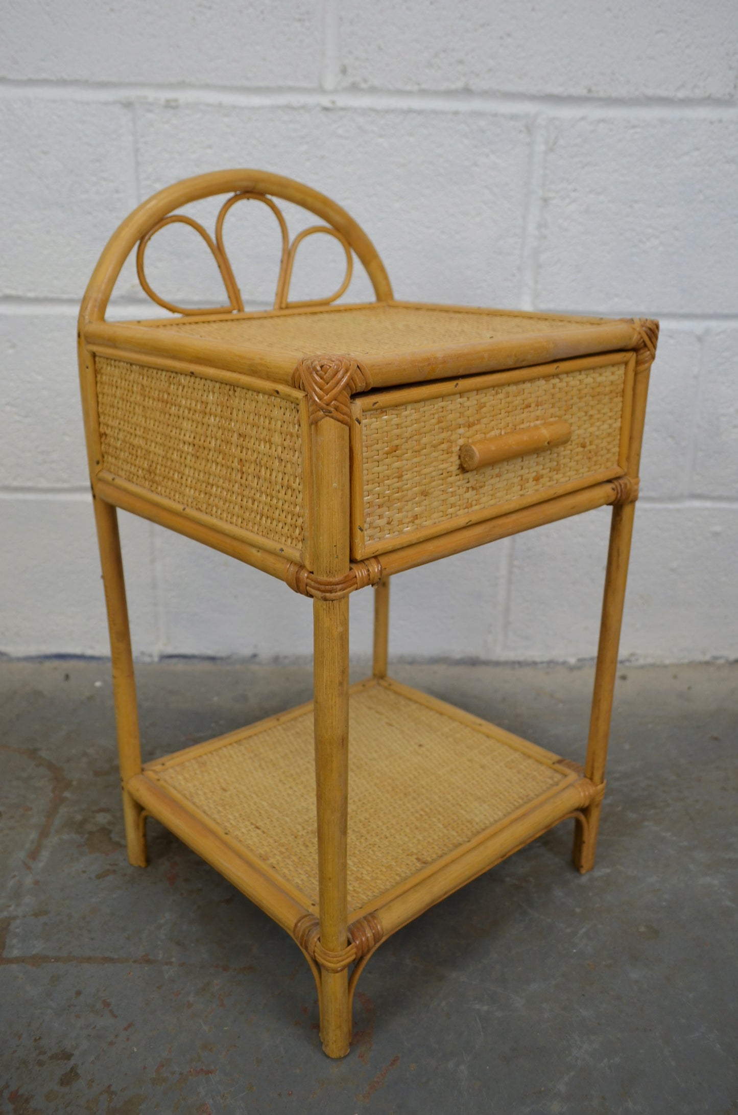 A Pair Of Vintage Bamboo Bedside Tables