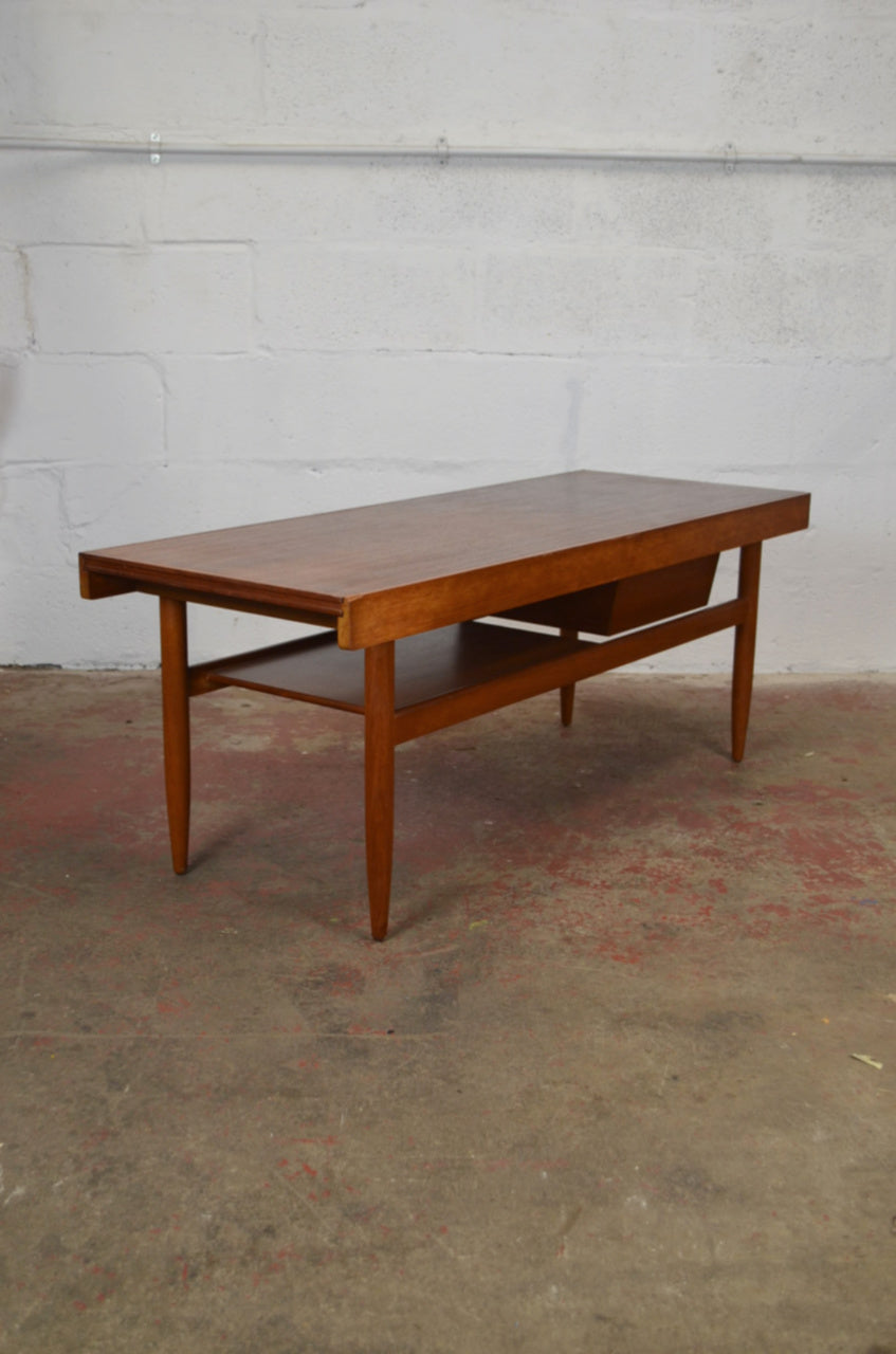 Mid Century WHITE & NEWTON Coffee Table (With Sliding Top)