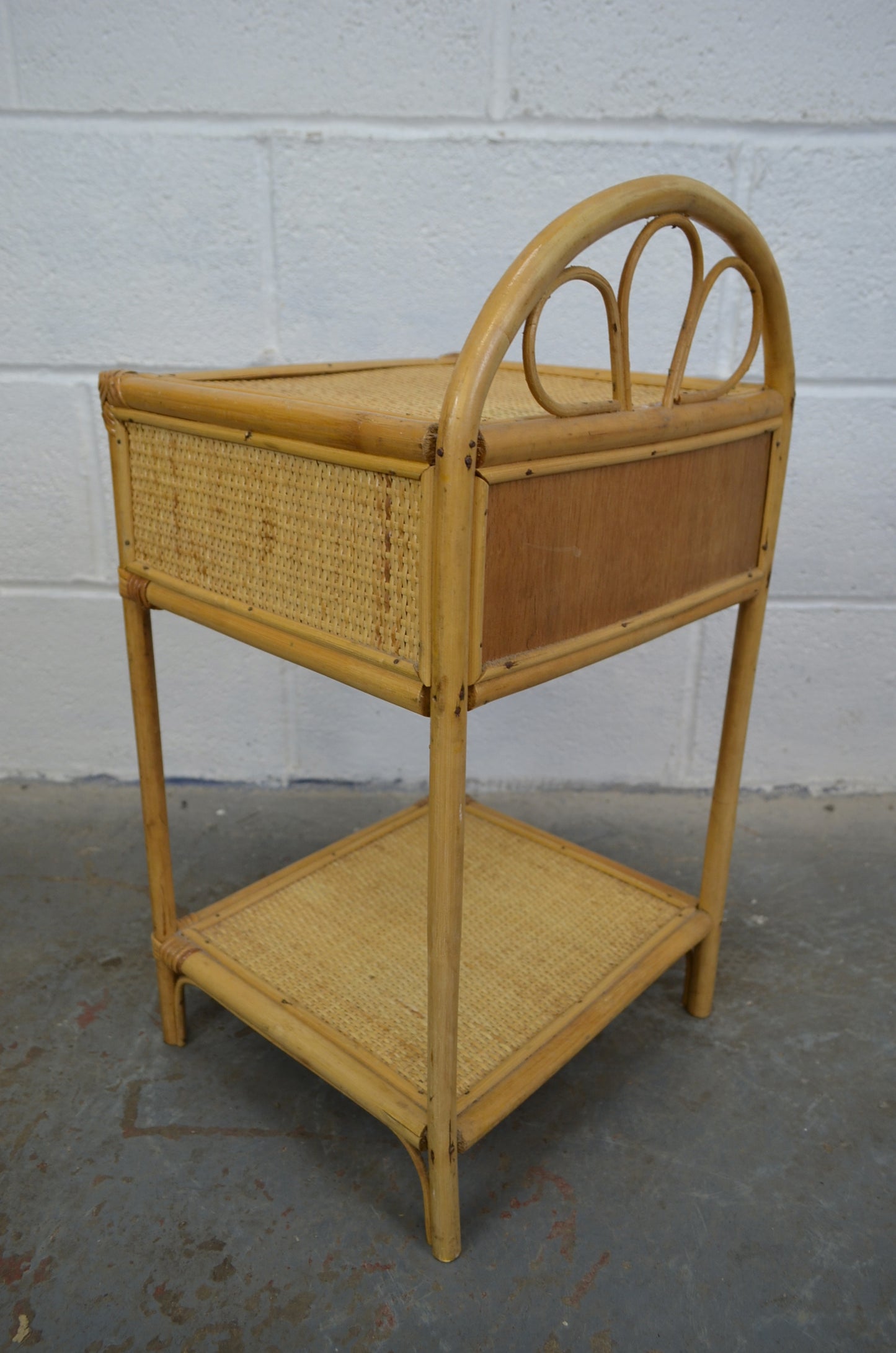 A Pair Of Vintage Bamboo Bedside Tables